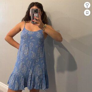 🔥Sales - Urban Outfitters Blue and White Dress with Ruffle Hem - Size XS